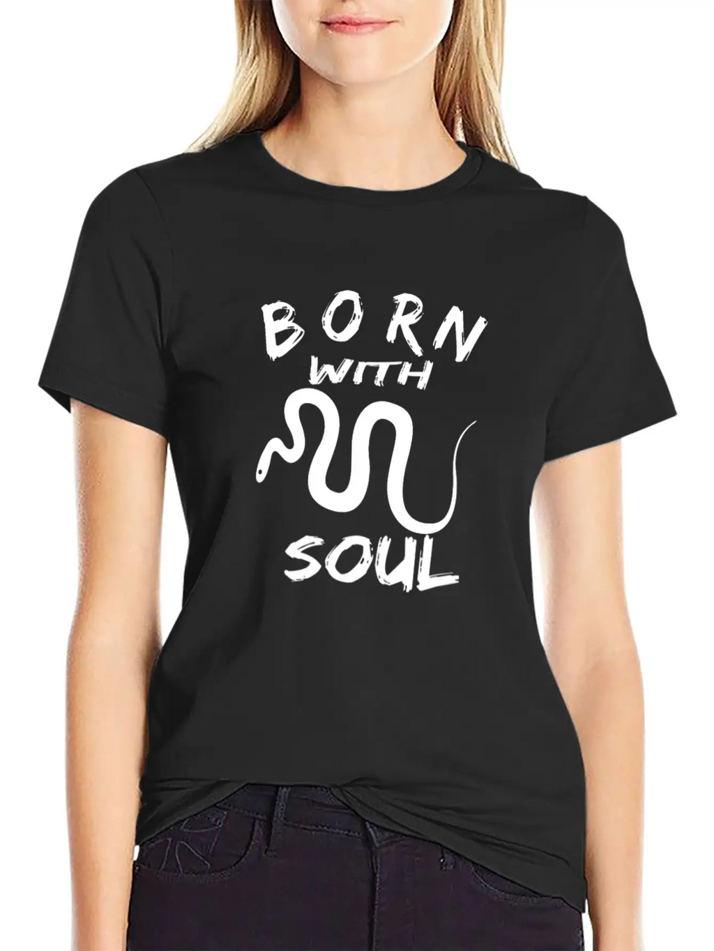 BORN WITH SNAKE SOUL Essential Cotton Tee For Daily Outfits – Unisex Style