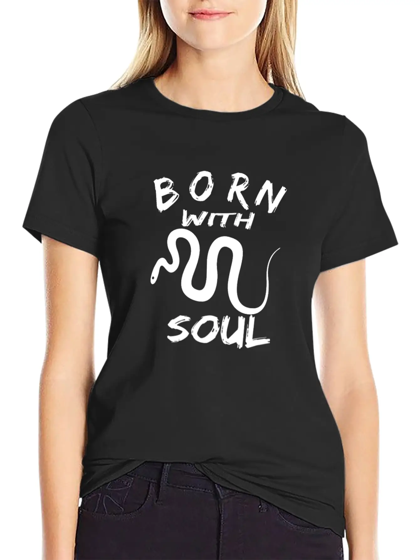 BORN WITH SNAKE SOUL Essential Cotton Tee For Daily Outfits – Unisex Style
