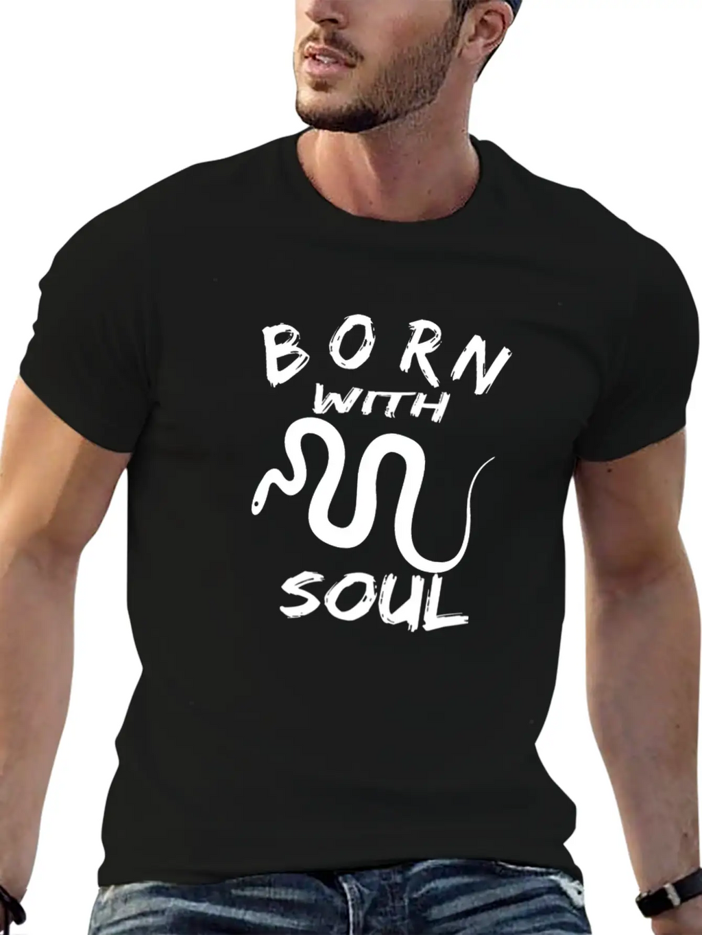 BORN WITH SNAKE SOUL Essential Cotton Tee For Daily Outfits – Unisex Style