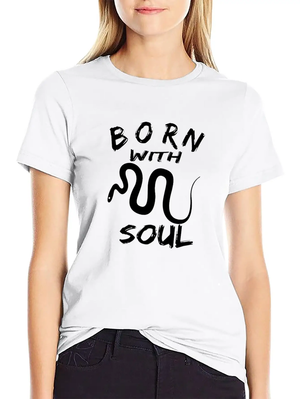 BORN WITH SNAKE SOUL Essential Cotton Tee For Daily Outfits – Unisex Style