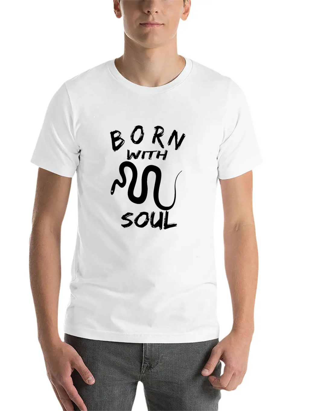 BORN WITH SNAKE SOUL Essential Cotton Tee For Daily Outfits – Unisex Style