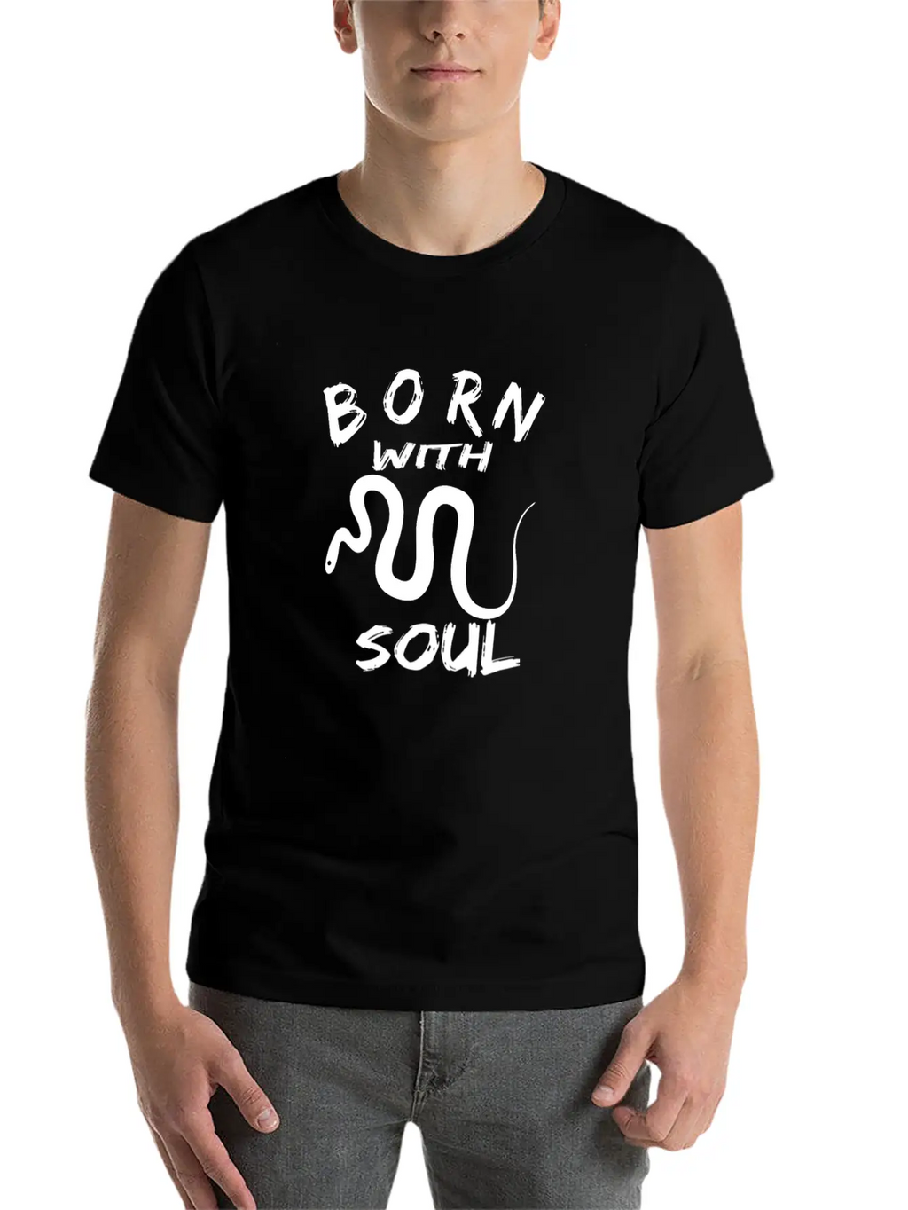 BORN WITH SNAKE SOUL Essential Cotton Tee For Daily Outfits – Unisex Style