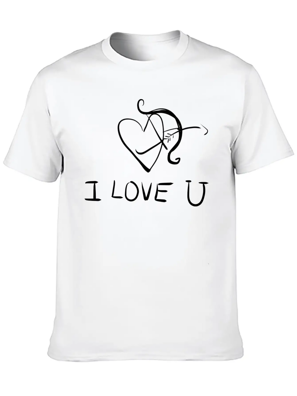 Bow Shoot Arrow Heart I Love You Classic Fit Graphic Tee For Daily Comfort – Unisex Cotton Shirt