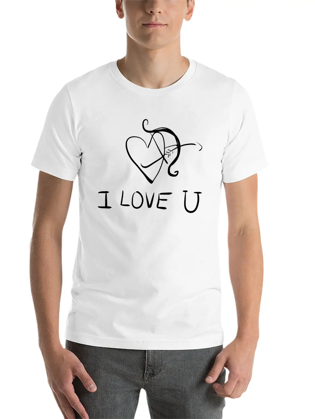 Bow Shoot Arrow Heart I Love You Classic Fit Graphic Tee For Daily Comfort – Unisex Cotton Shirt