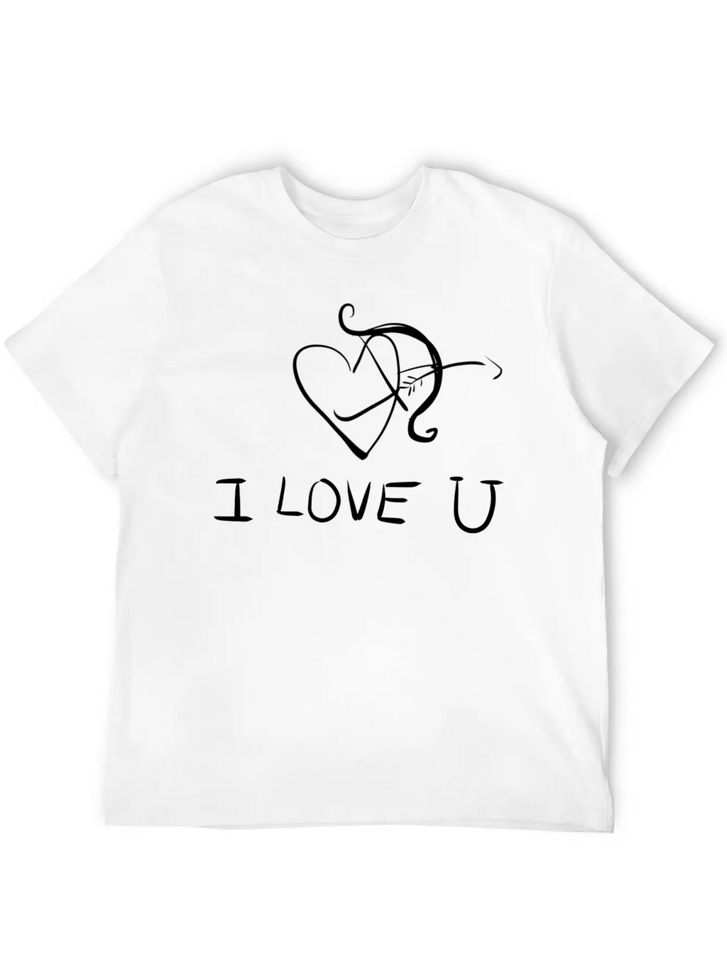 Bow Shoot Arrow Heart I Love You Classic Fit Graphic Tee For Daily Comfort – Unisex Cotton Shirt