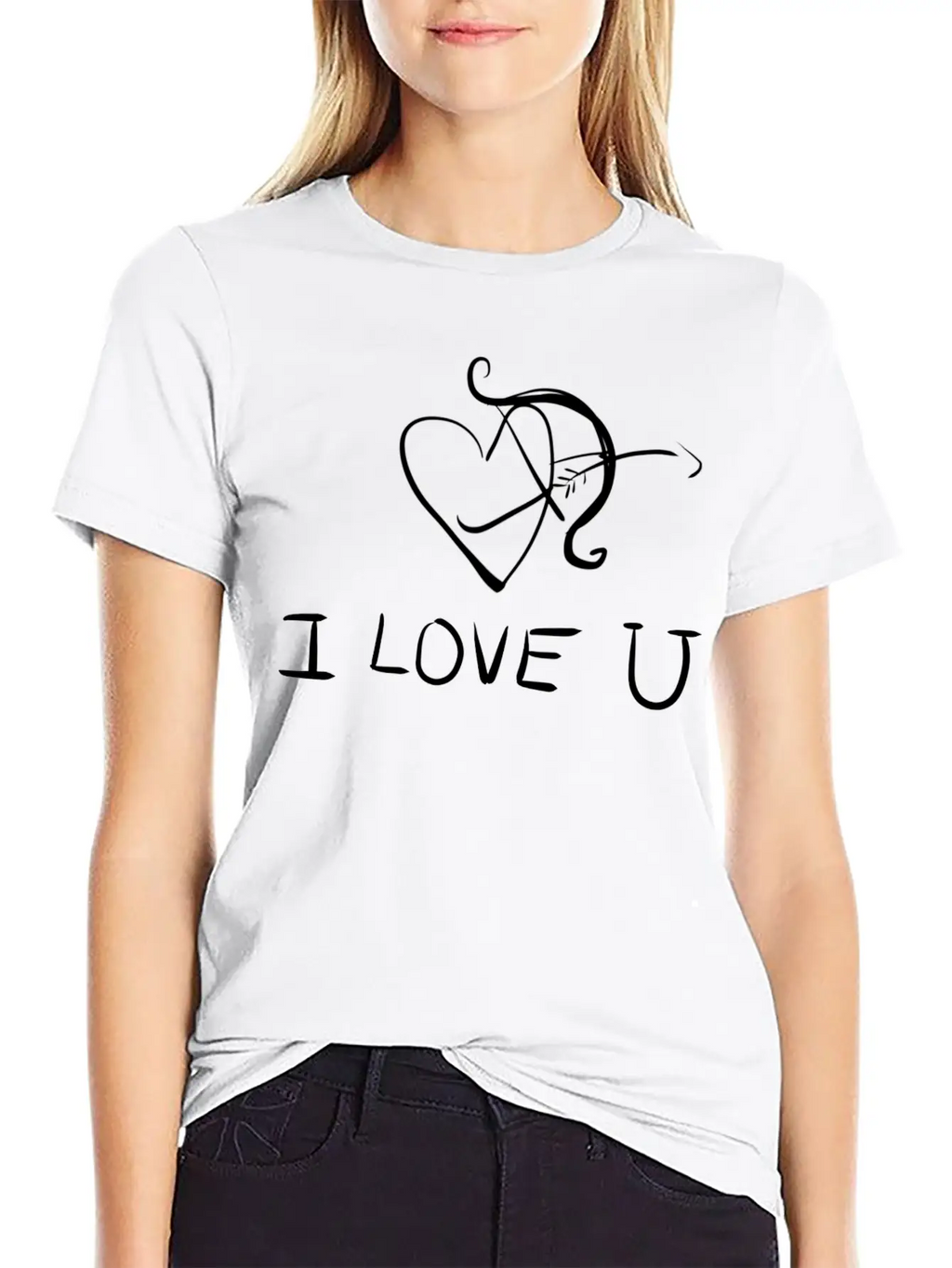 Bow Shoot Arrow Heart I Love You Classic Fit Graphic Tee For Daily Comfort – Unisex Cotton Shirt
