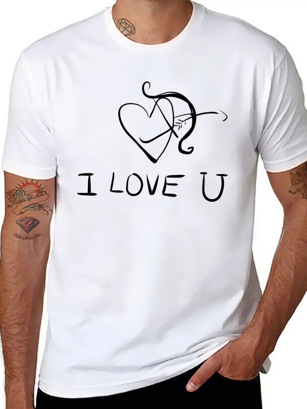 Bow Shoot Arrow Heart I Love You Classic Fit Graphic Tee For Daily Comfort – Unisex Cotton Shirt