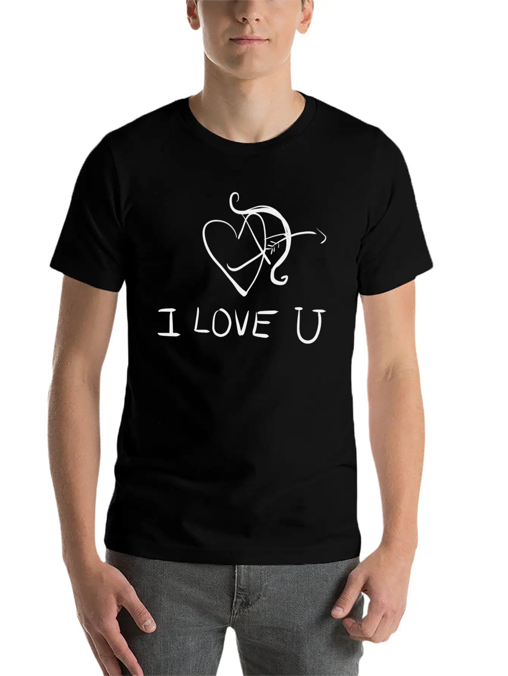 Bow Shoot Arrow Heart I Love You Classic Fit Graphic Tee For Daily Comfort – Unisex Cotton Shirt