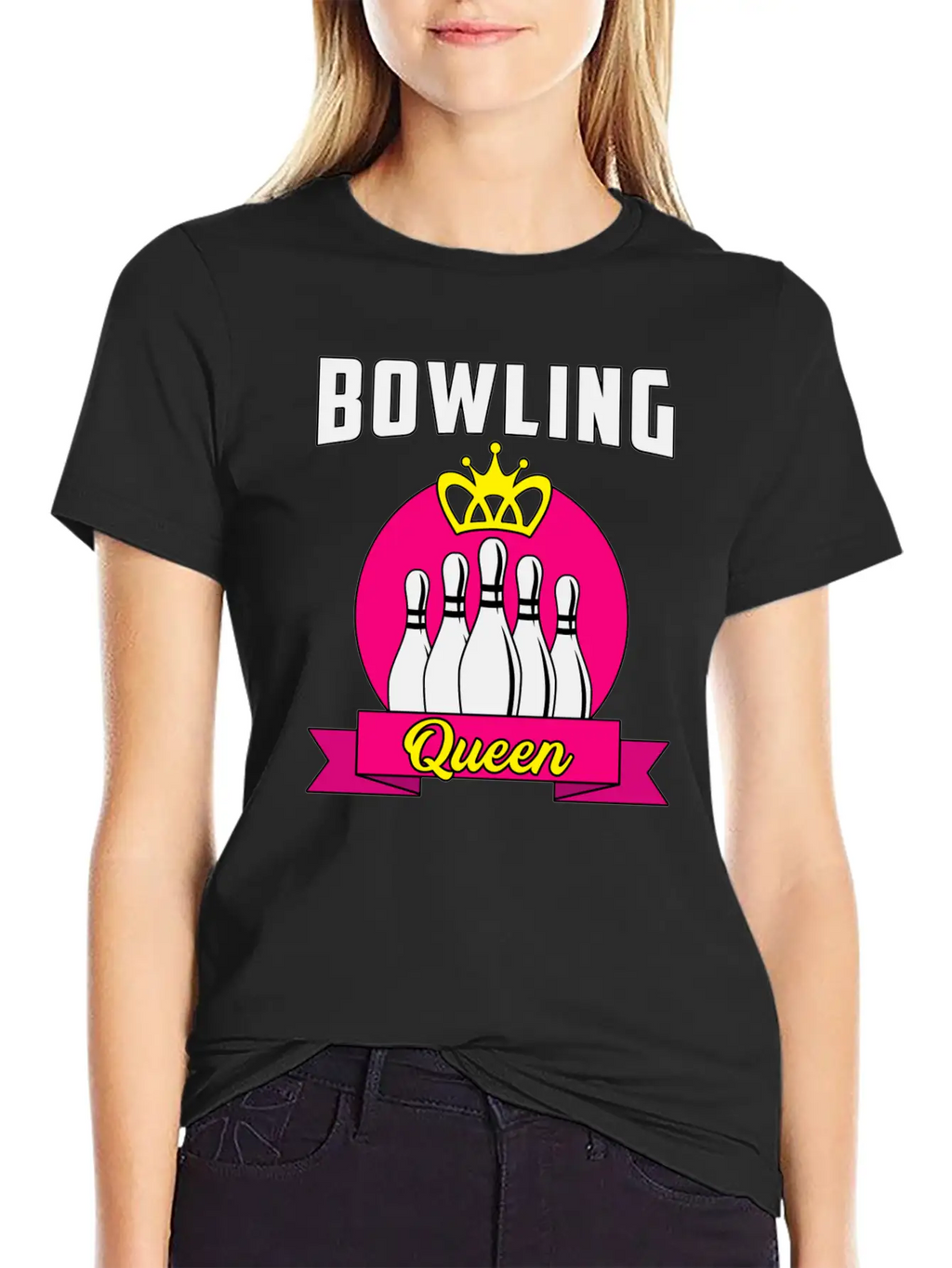 Bowling Ladies Lady Girl Bowler Funny Gift Idea Breathable Soft Cotton T-Shirt – Timeless Casual Look