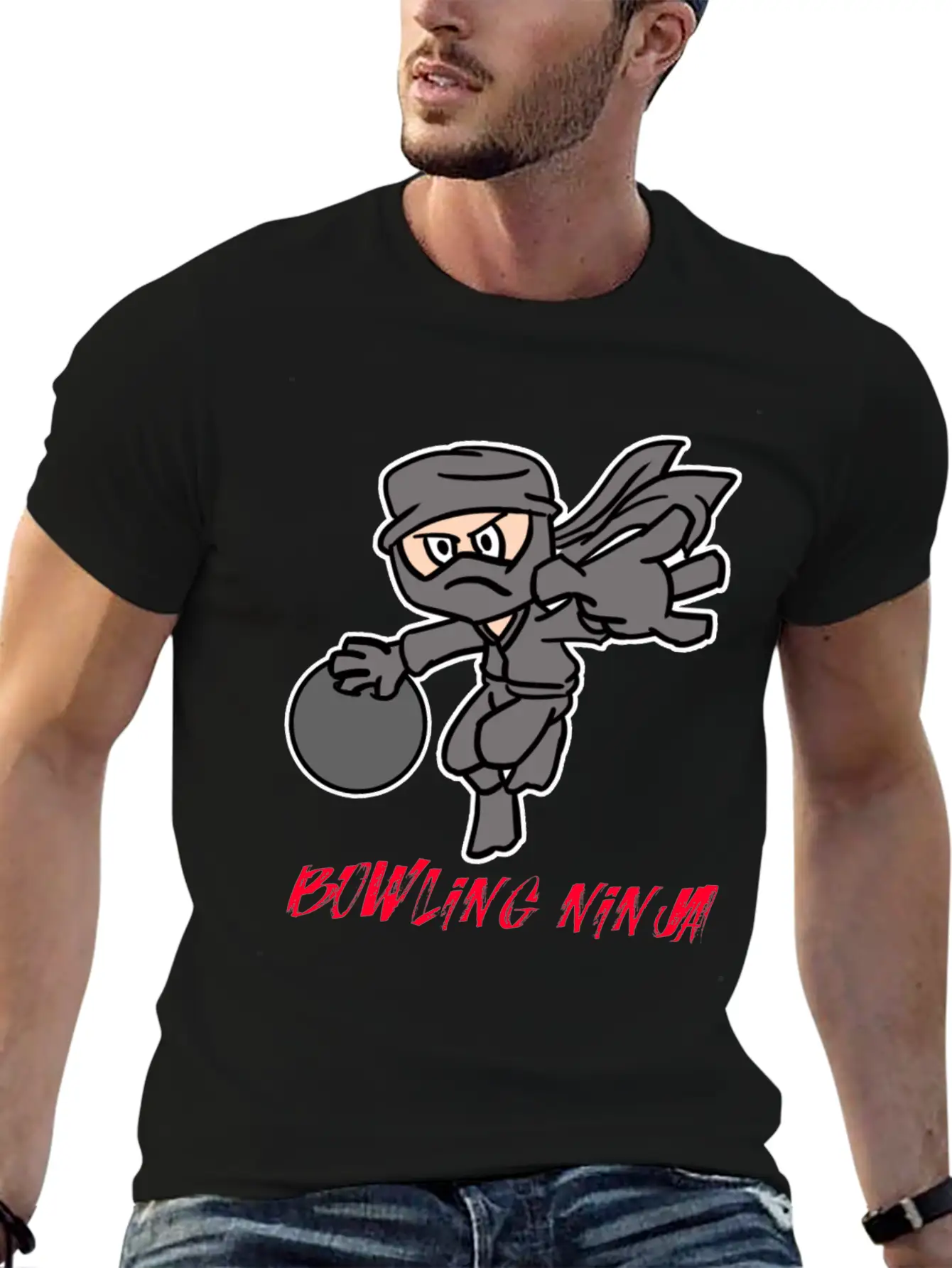 Bowling Ninja Unisex Casual T-Shirt – Clean Design For Daily Comfort