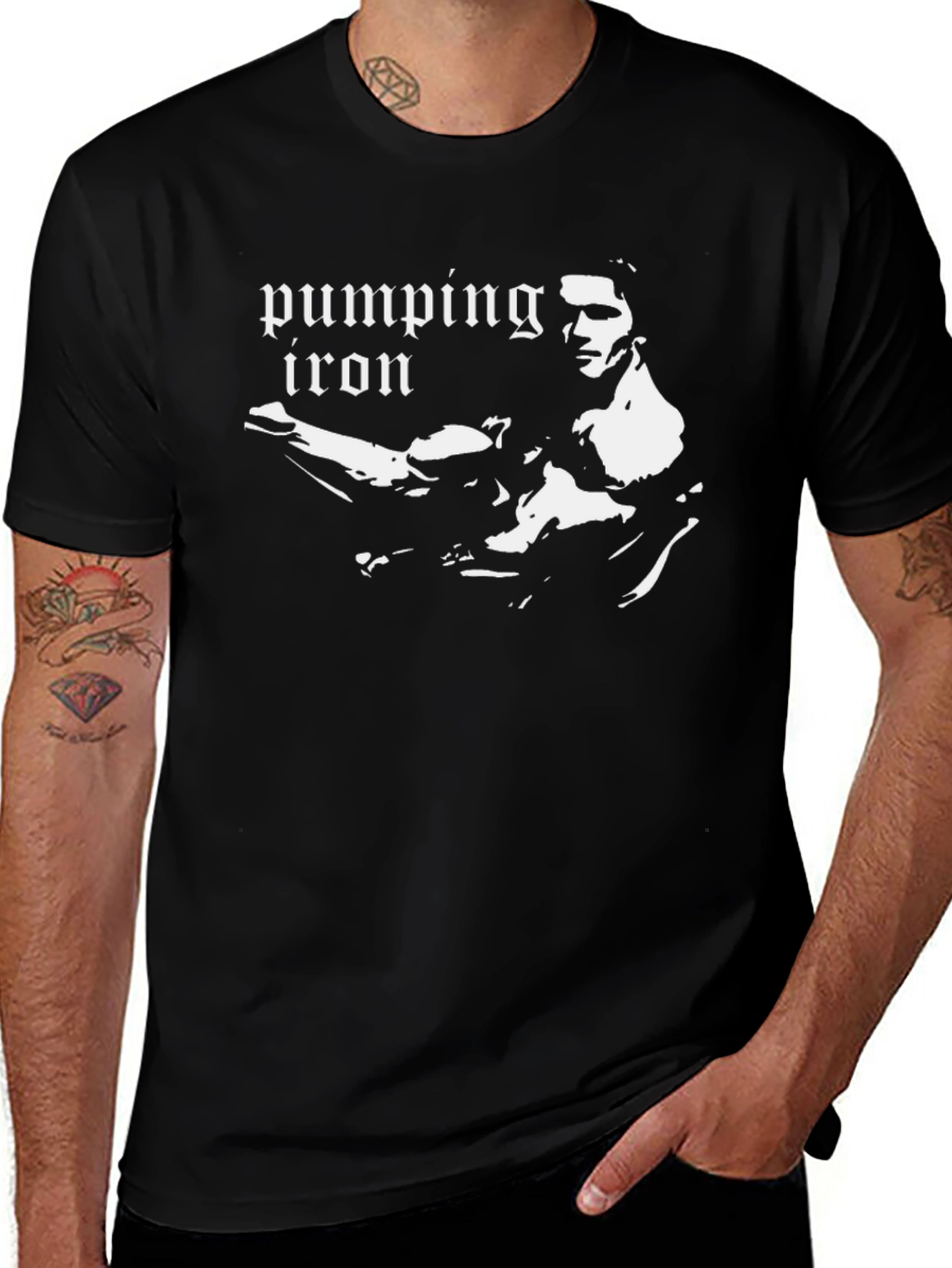 Pumping Iron Graphic Tee - Classic Bodybuilding T-Shirt