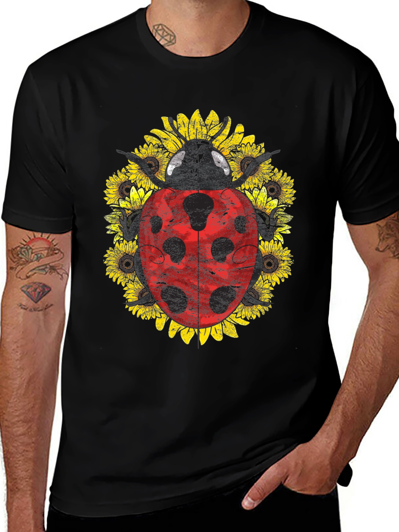 Ladybug Sunflower Graphic Tee - Unisex