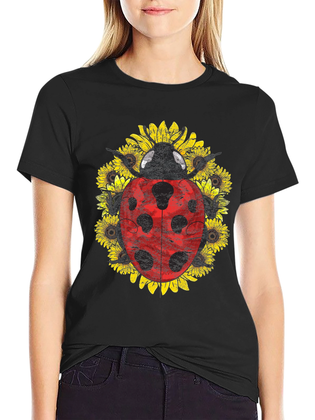 Ladybug Sunflower Graphic Tee - Unisex