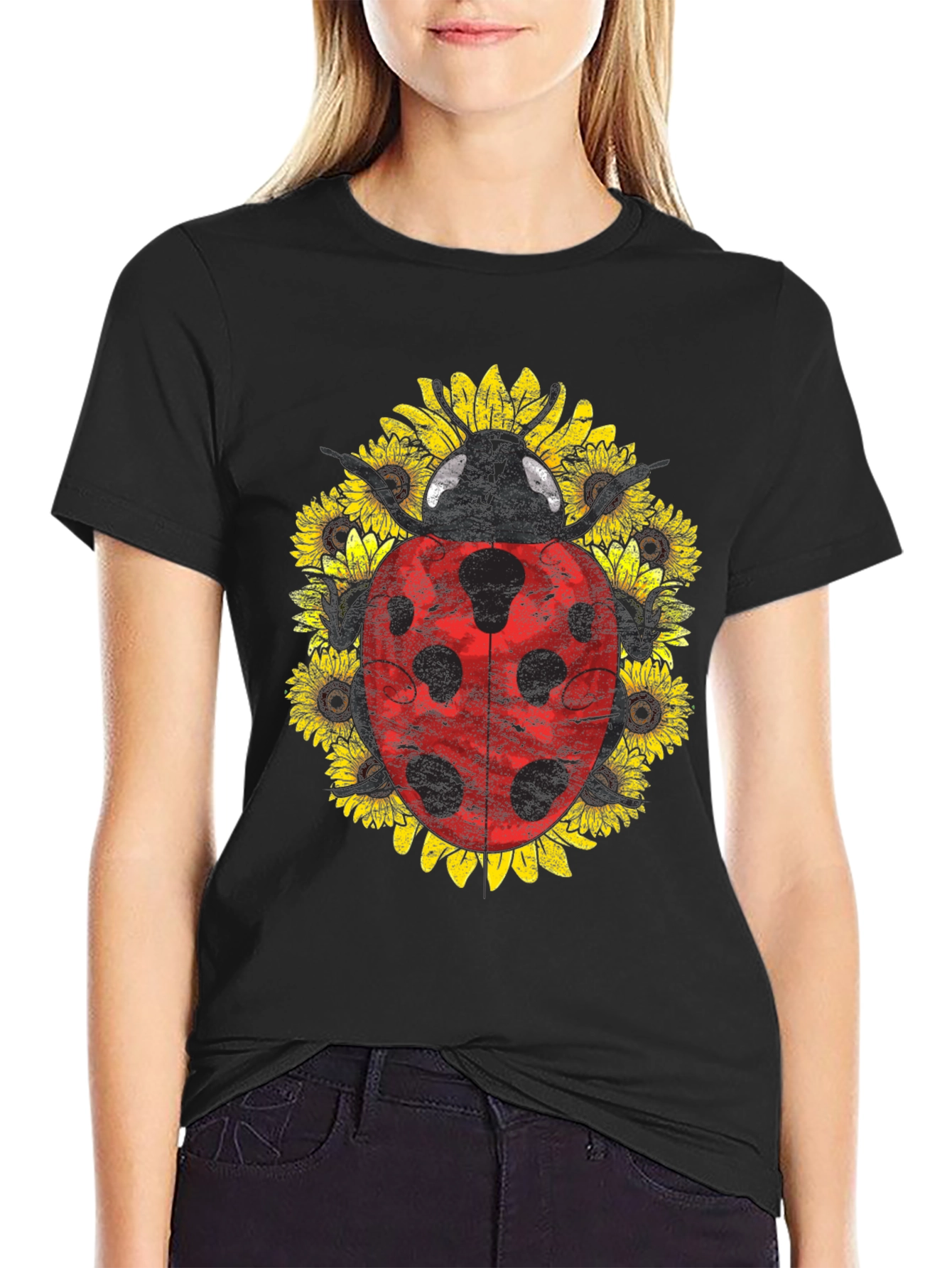 Ladybug Sunflower Graphic Tee - Unisex