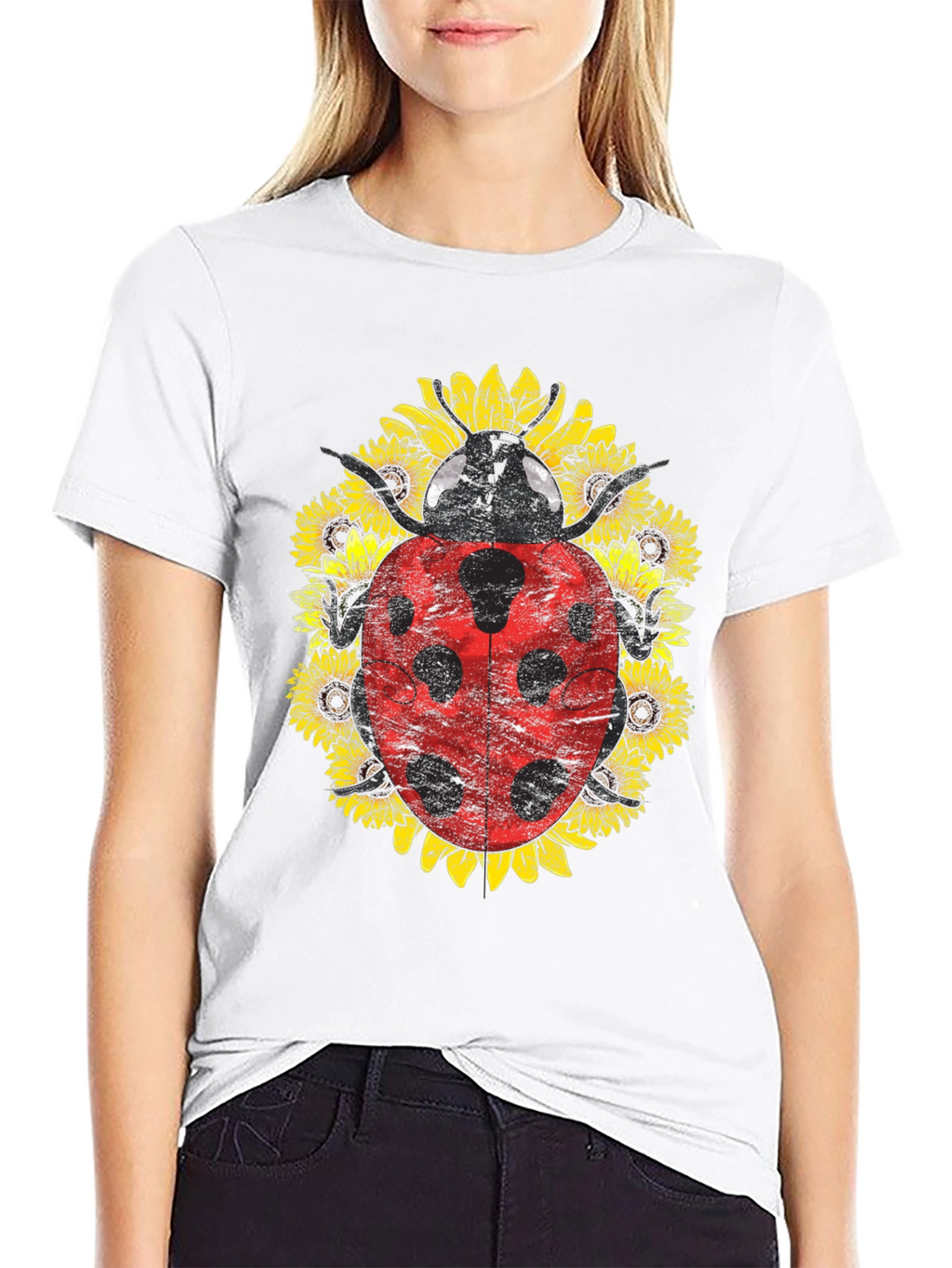 Ladybug Sunflower Graphic Tee - Unisex
