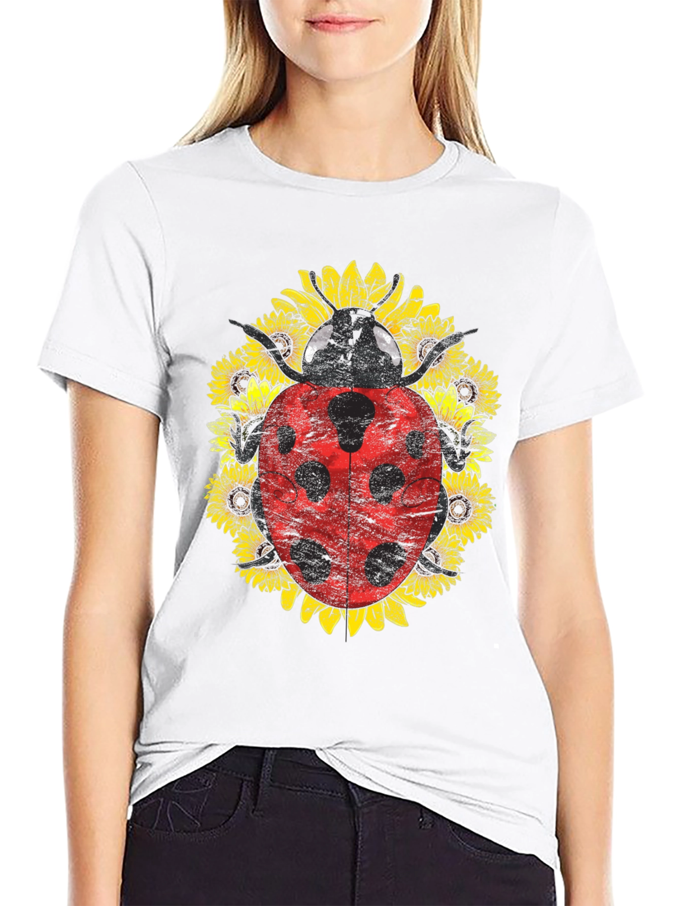 Ladybug Sunflower Graphic Tee - Unisex