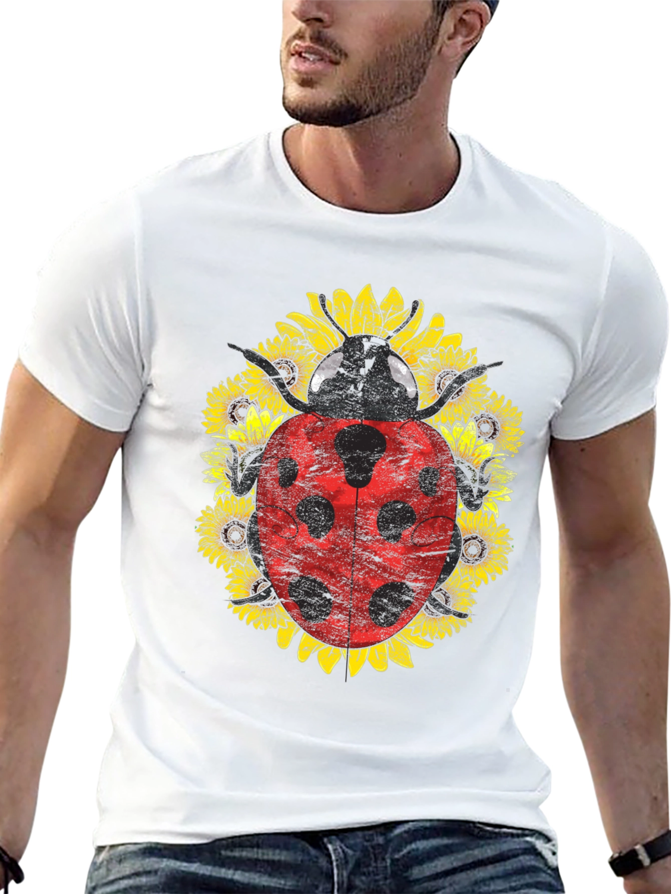 Ladybug Sunflower Graphic Tee - Unisex