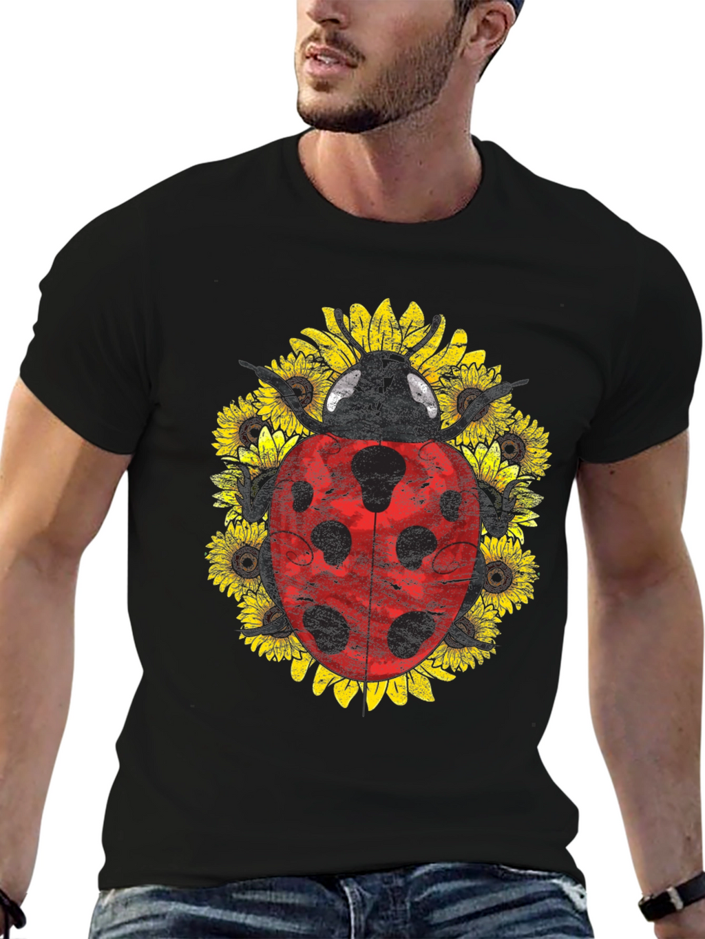 Ladybug Sunflower Graphic Tee - Unisex