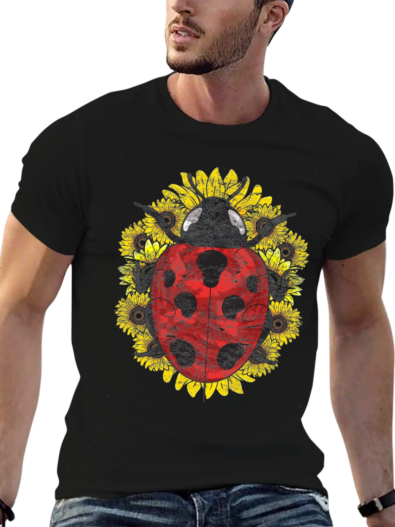 Ladybug Sunflower Graphic Tee - Unisex