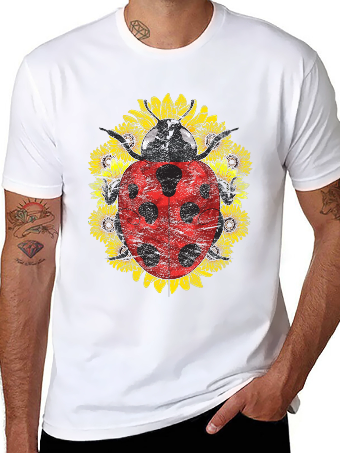 Ladybug Sunflower Graphic Tee - Unisex