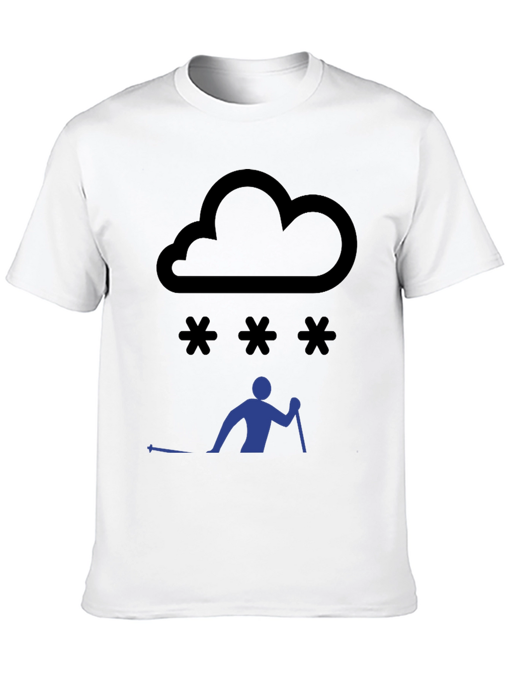 Snowy Day Skiing T-Shirt - Black Graphic Tee