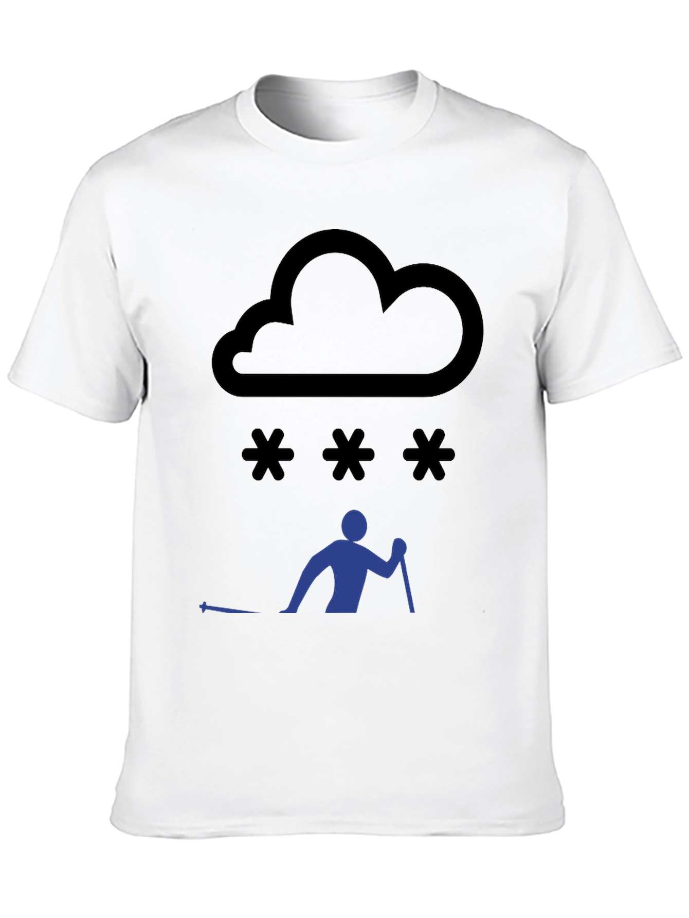 Snowy Day Skiing T-Shirt - Black Graphic Tee