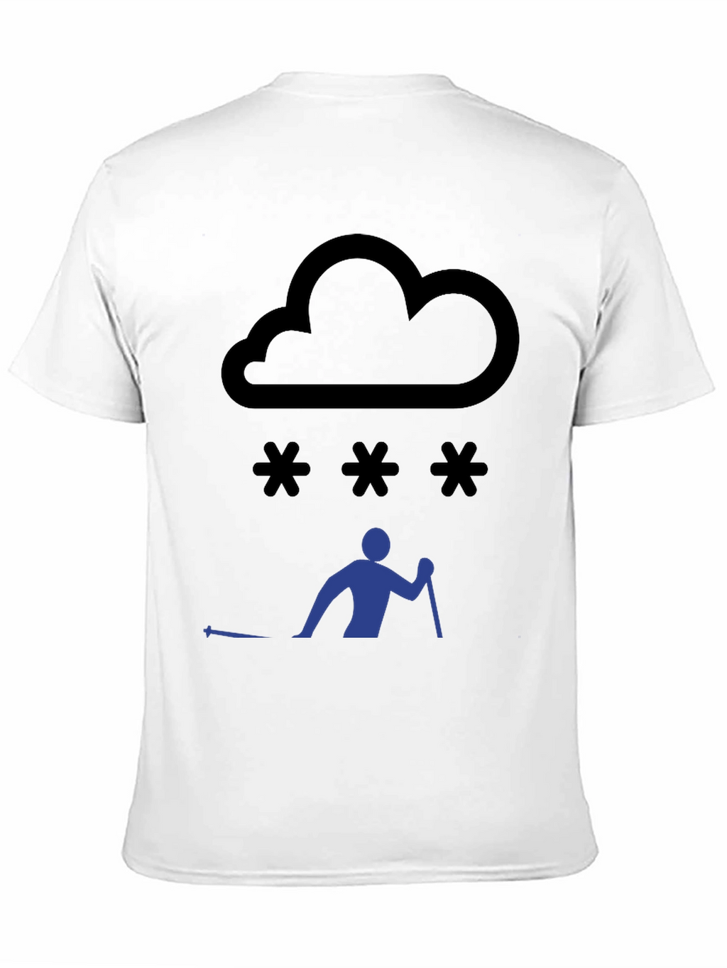 Snowy Day Skiing T-Shirt - Black Graphic Tee
