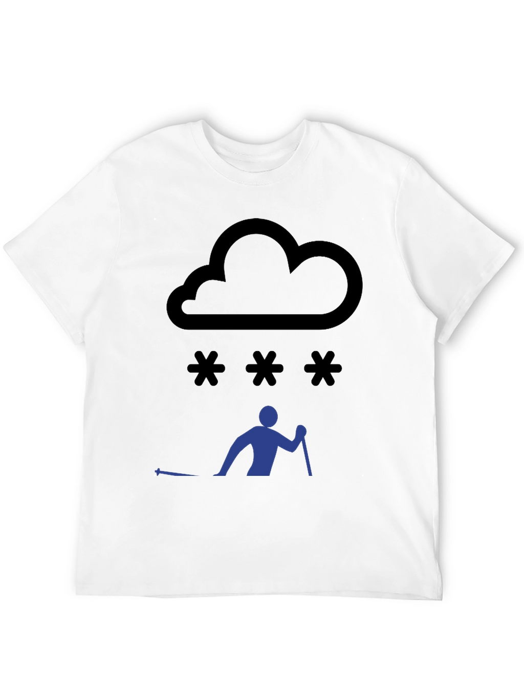 Snowy Day Skiing T-Shirt - Black Graphic Tee