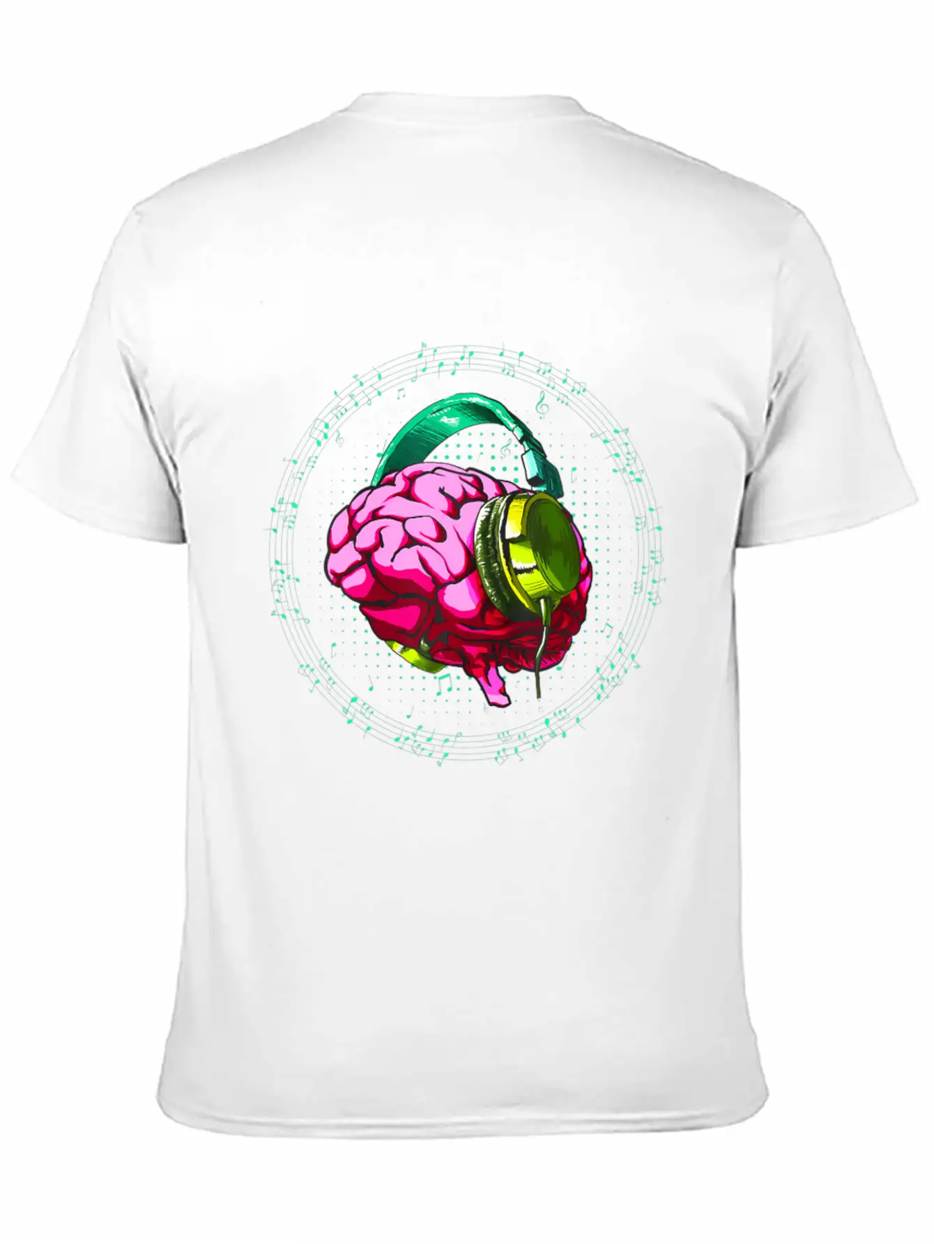 Brain Headphone Musicians DJ Music Lovers Unisex Short Sleeve Soft Cotton T-Shirt – Casual Everyday Wear