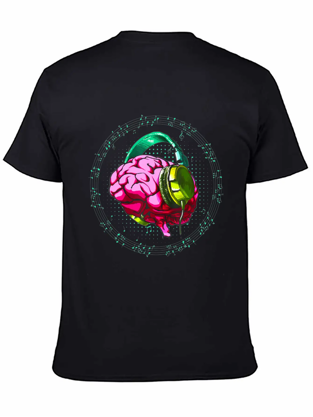 Brain Headphone Musicians DJ Music Lovers Unisex Short Sleeve Soft Cotton T-Shirt – Casual Everyday Wear