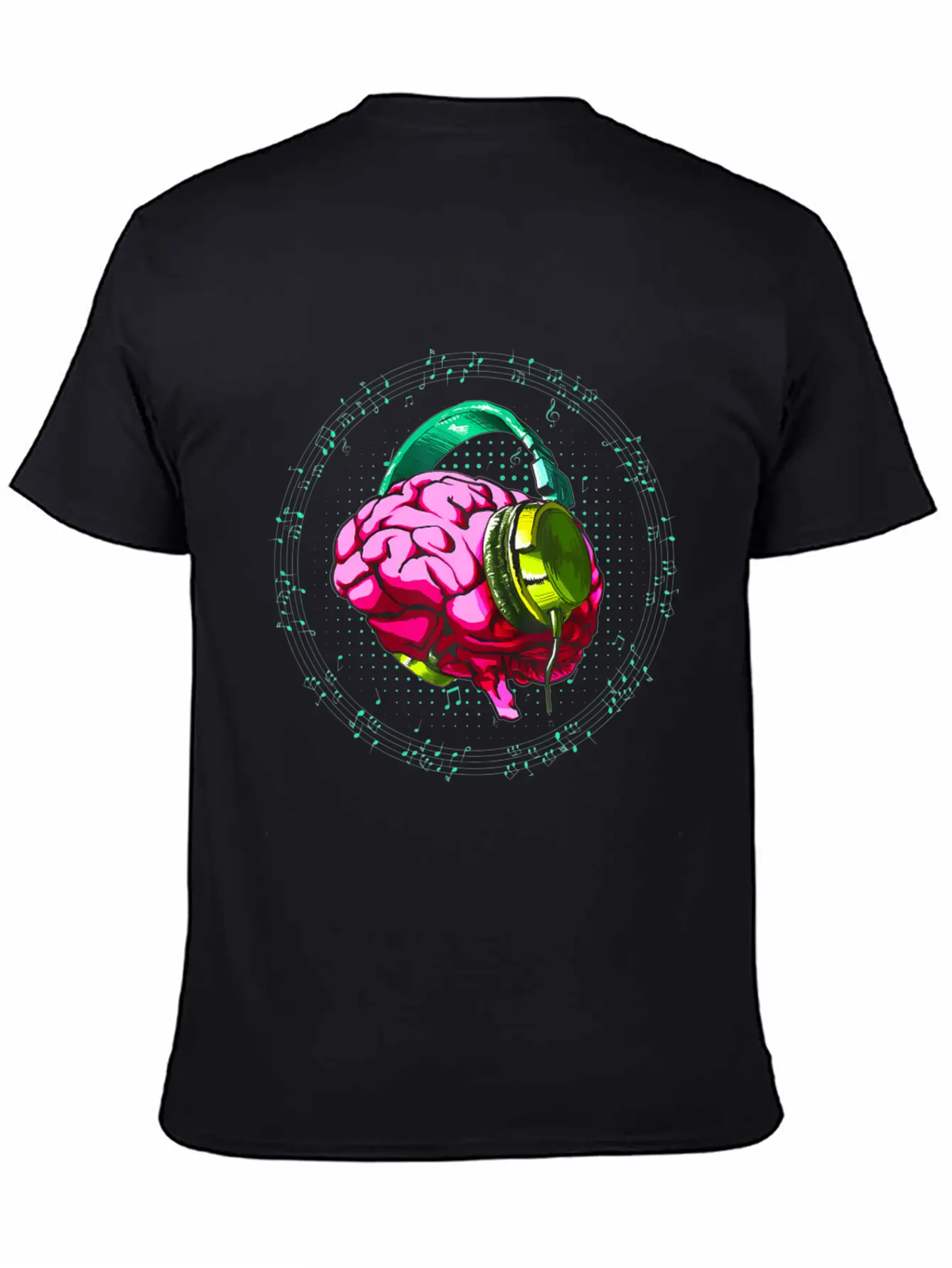 Brain Headphone Musicians DJ Music Lovers Unisex Short Sleeve Soft Cotton T-Shirt – Casual Everyday Wear