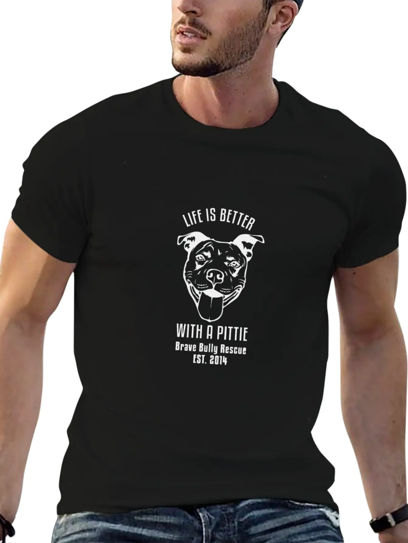 Brave Bully Rescue (Houston) Life Is Better With A Unisex Casual T-Shirt – Clean Design For Daily Comfort