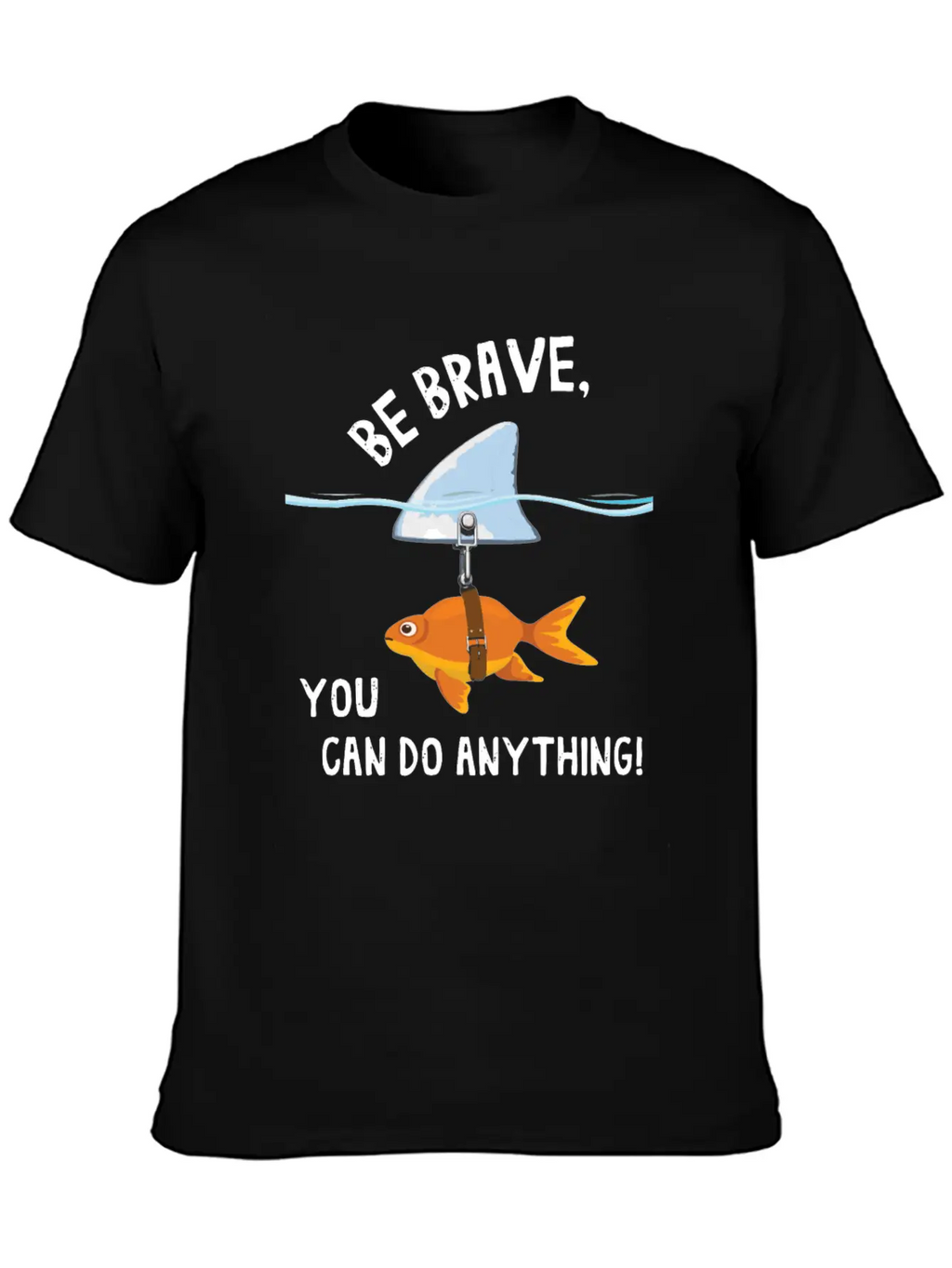 Brave, Cute Goldfish With Shark Fin, Giftidea Stylish Everyday T-Shirt – Unisex Basic Cotton Tee