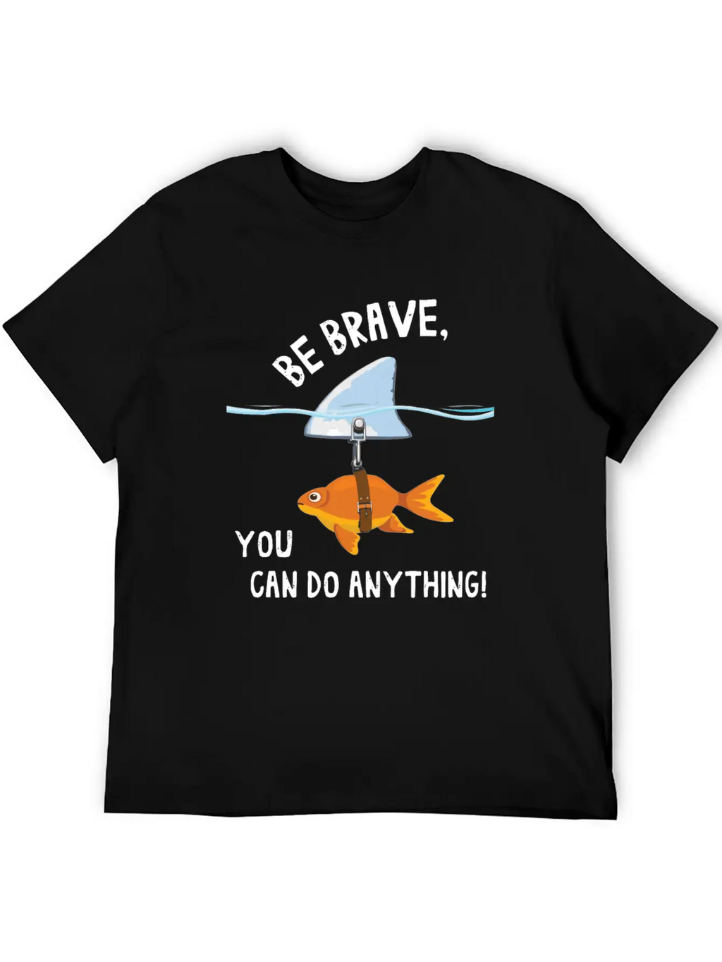 Brave, Cute Goldfish With Shark Fin, Giftidea Stylish Everyday T-Shirt – Unisex Basic Cotton Tee