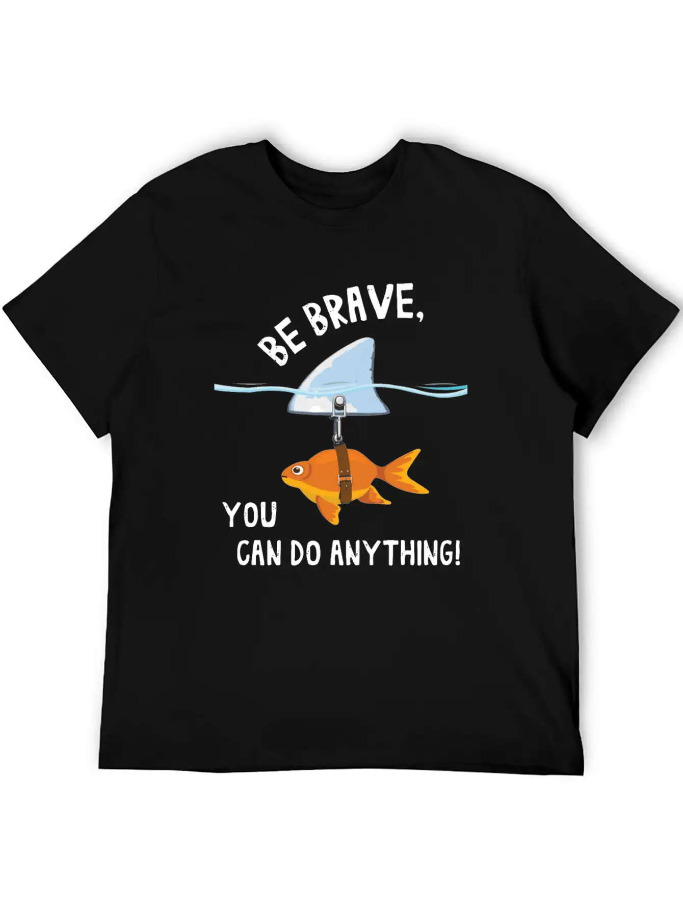 Brave, Cute Goldfish With Shark Fin, Giftidea Stylish Everyday T-Shirt – Unisex Basic Cotton Tee