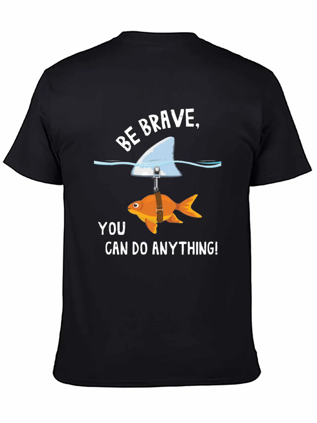 Brave, Cute Goldfish With Shark Fin, Giftidea Stylish Everyday T-Shirt – Unisex Basic Cotton Tee