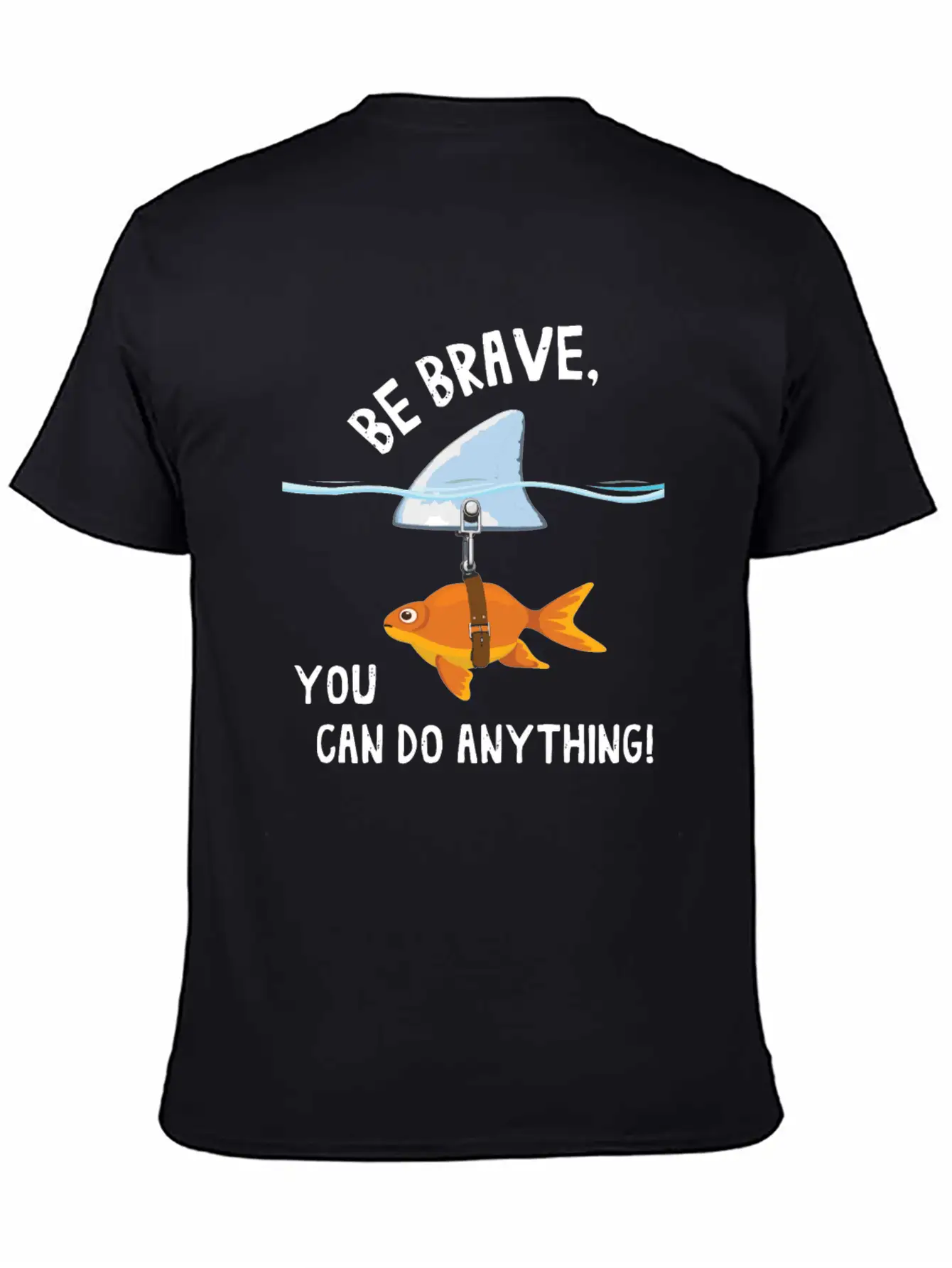 Brave, Cute Goldfish With Shark Fin, Giftidea Stylish Everyday T-Shirt – Unisex Basic Cotton Tee