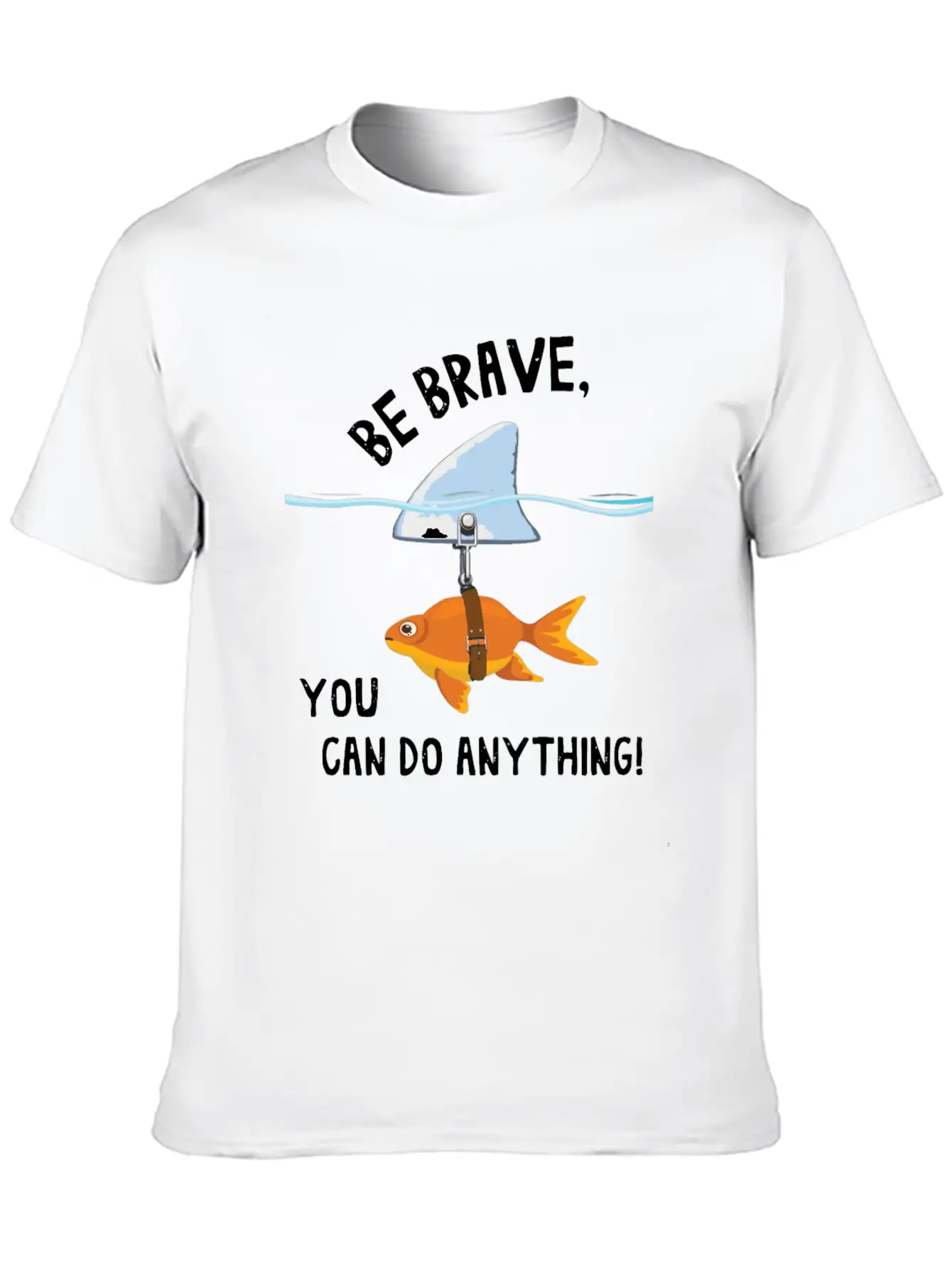 Brave, Cute Goldfish With Shark Fin, Giftidea Stylish Everyday T-Shirt – Unisex Basic Cotton Tee