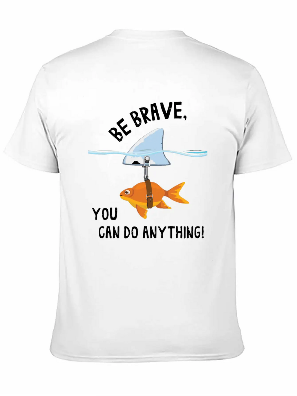 Brave, Cute Goldfish With Shark Fin, Giftidea Stylish Everyday T-Shirt – Unisex Basic Cotton Tee