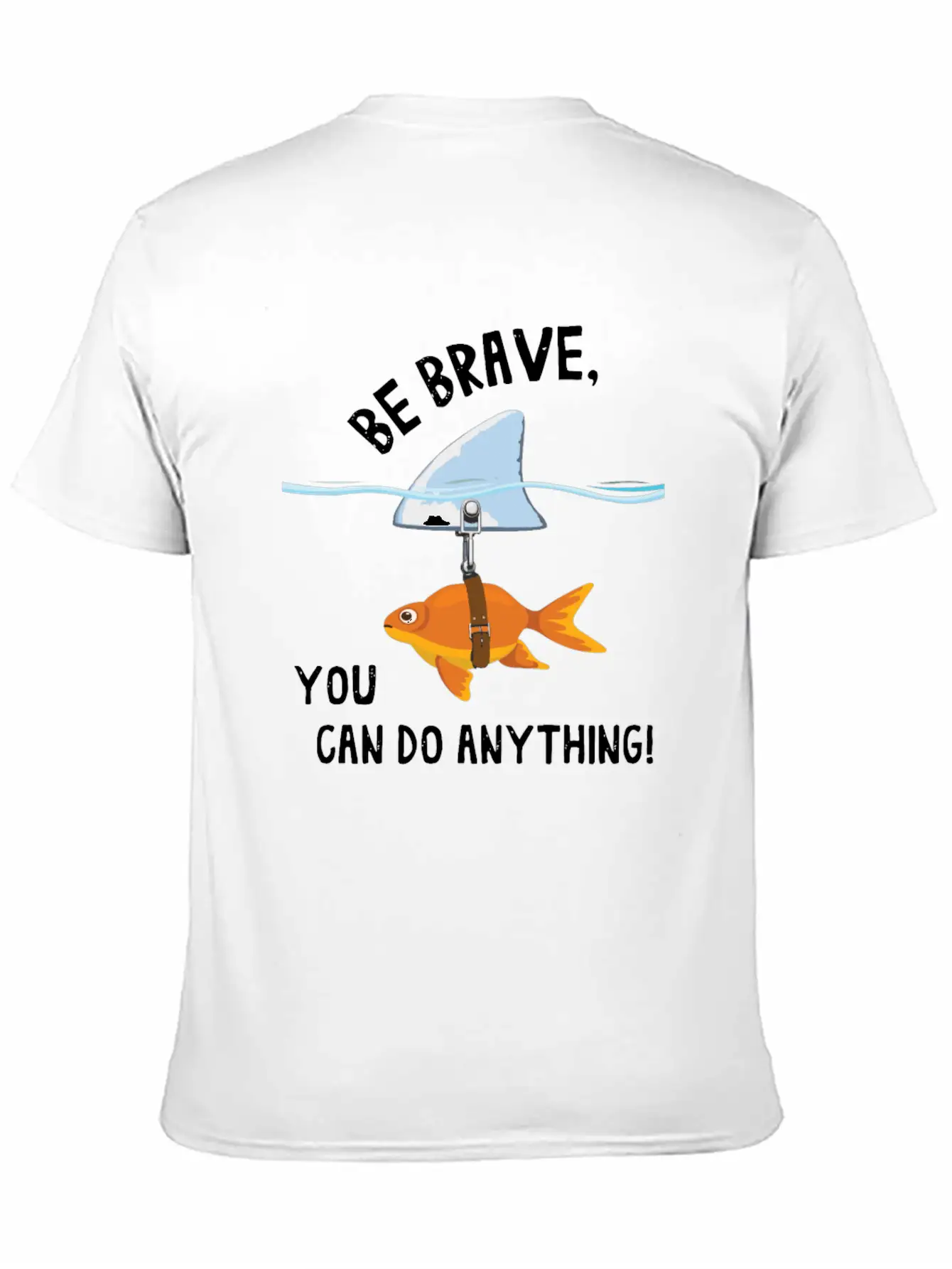 Brave, Cute Goldfish With Shark Fin, Giftidea Stylish Everyday T-Shirt – Unisex Basic Cotton Tee