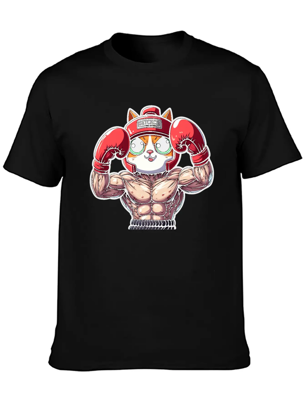 Brave Feline Boxer Defending The Crown Unisex Short Sleeve Soft Cotton T-Shirt – Casual Everyday Wear