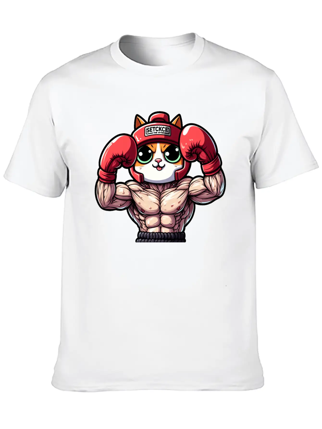 Brave Feline Boxer Defending The Crown Unisex Short Sleeve Soft Cotton T-Shirt – Casual Everyday Wear
