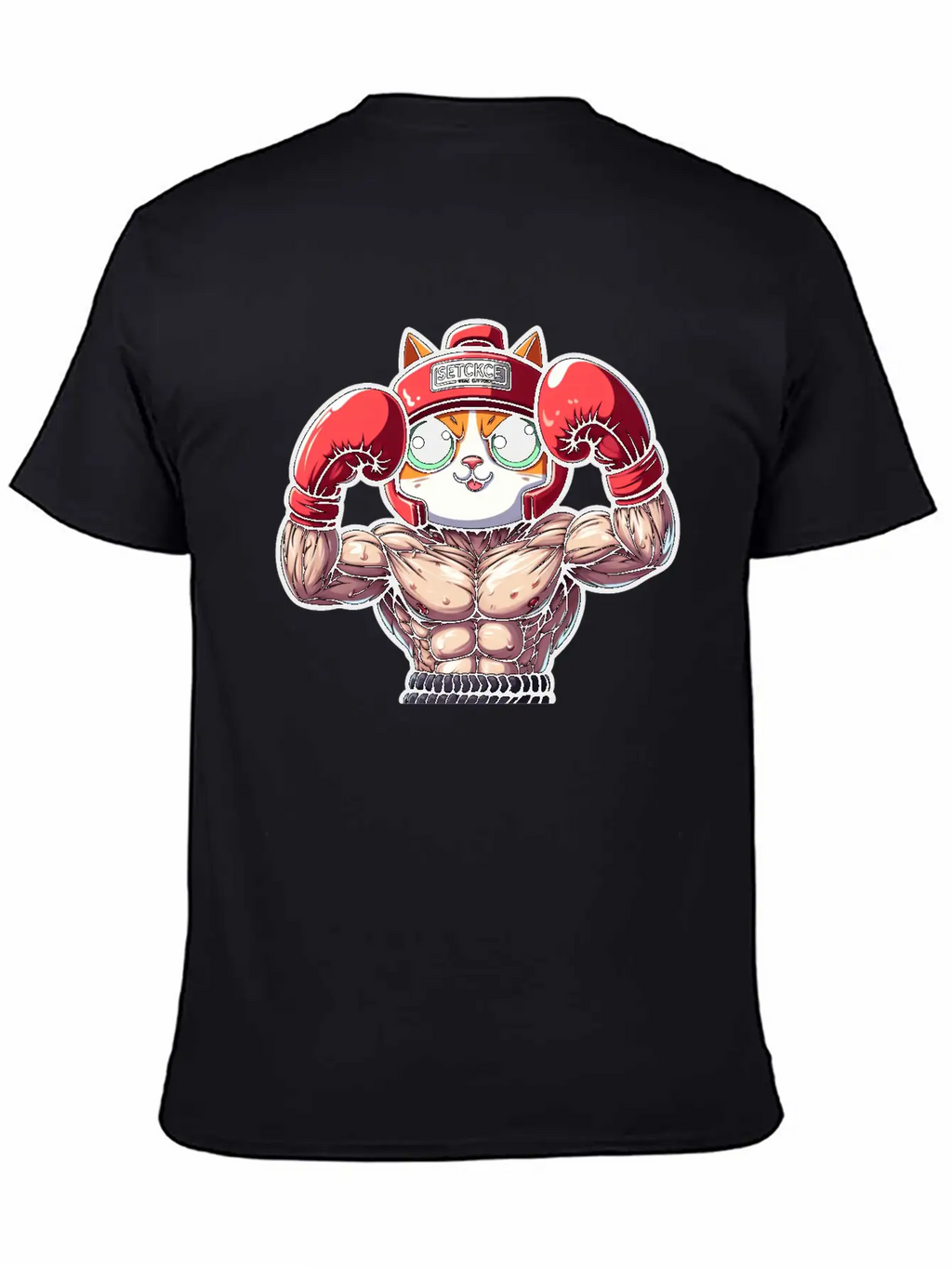 Brave Feline Boxer Defending The Crown Unisex Short Sleeve Soft Cotton T-Shirt – Casual Everyday Wear