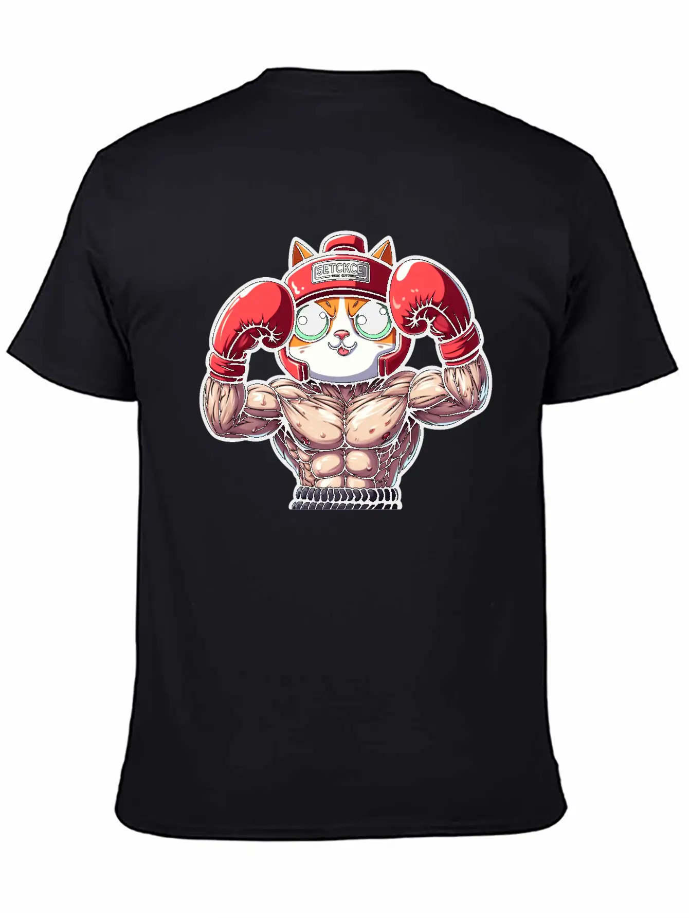 Brave Feline Boxer Defending The Crown Unisex Short Sleeve Soft Cotton T-Shirt – Casual Everyday Wear