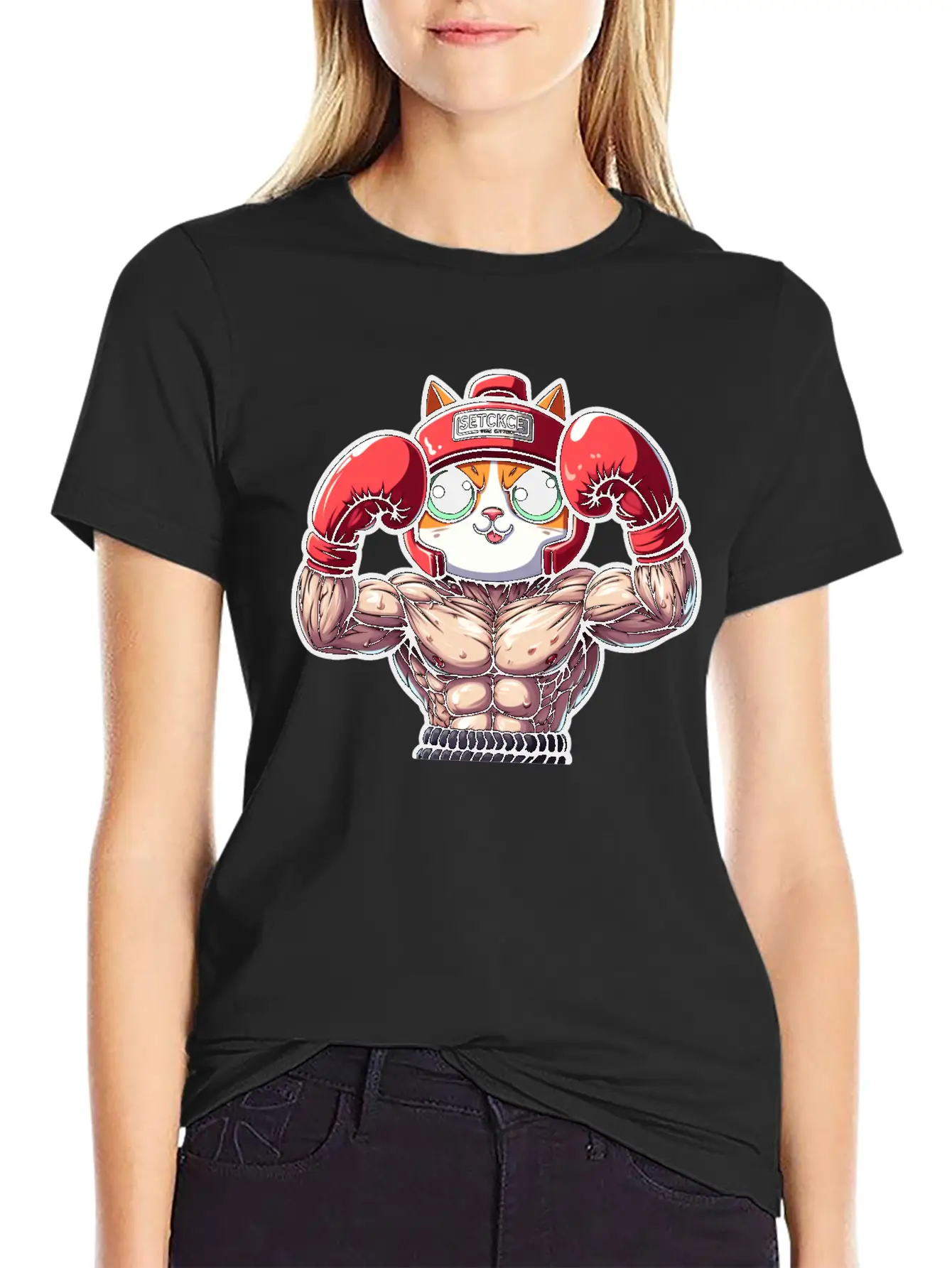Brave Feline Boxer Defending The Crown Unisex Short Sleeve Soft Cotton T-Shirt – Casual Everyday Wear