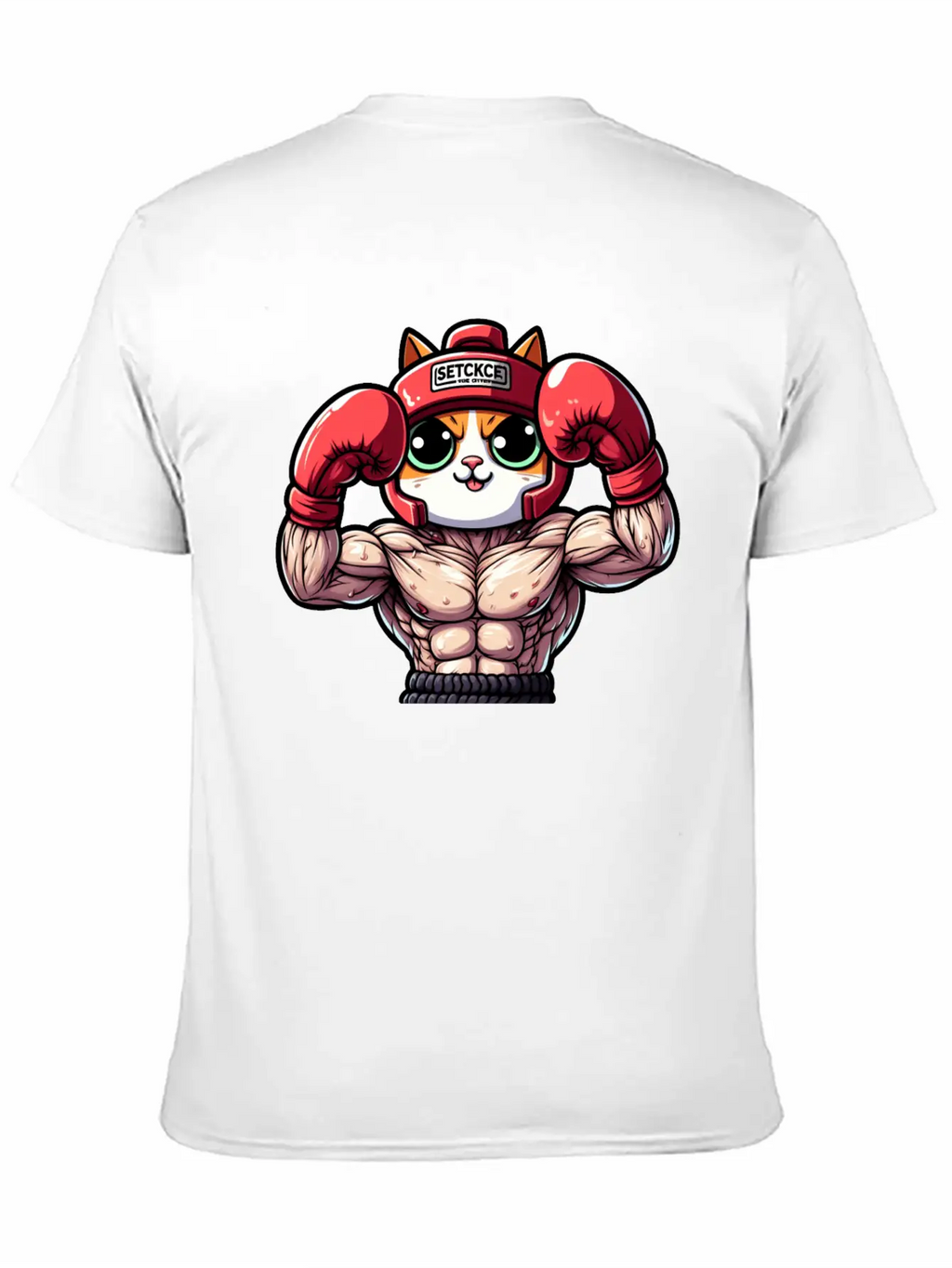 Brave Feline Boxer Defending The Crown Unisex Short Sleeve Soft Cotton T-Shirt – Casual Everyday Wear