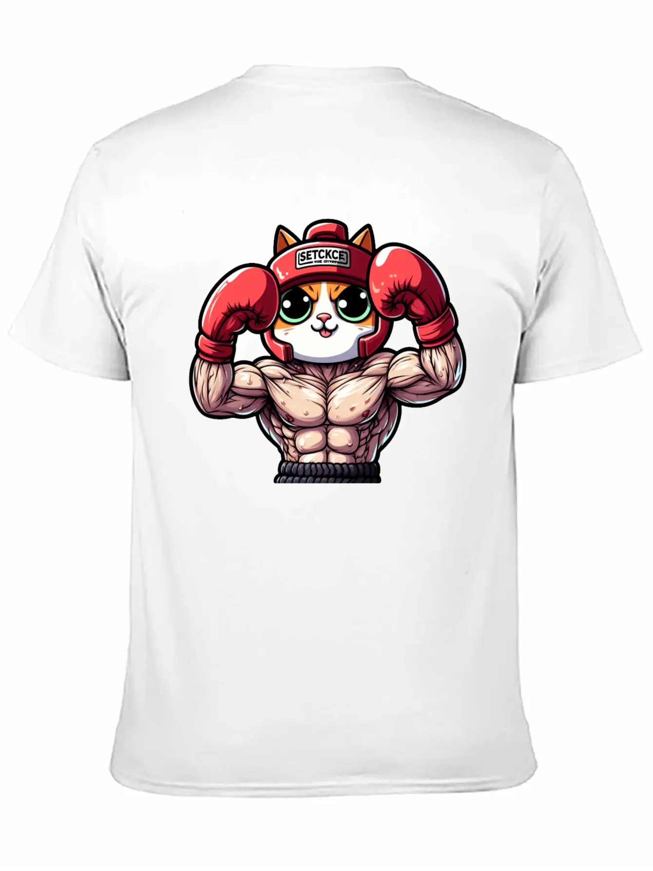Brave Feline Boxer Defending The Crown Unisex Short Sleeve Soft Cotton T-Shirt – Casual Everyday Wear