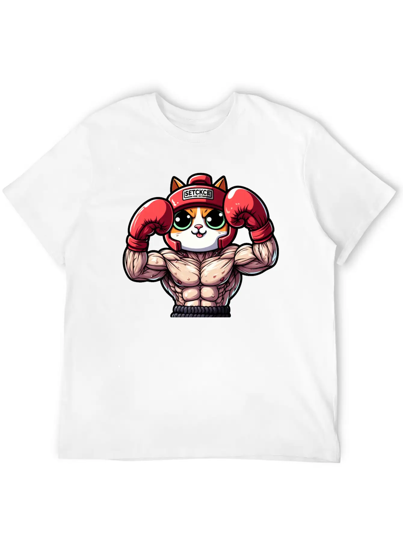 Brave Feline Boxer Defending The Crown Unisex Short Sleeve Soft Cotton T-Shirt – Casual Everyday Wear