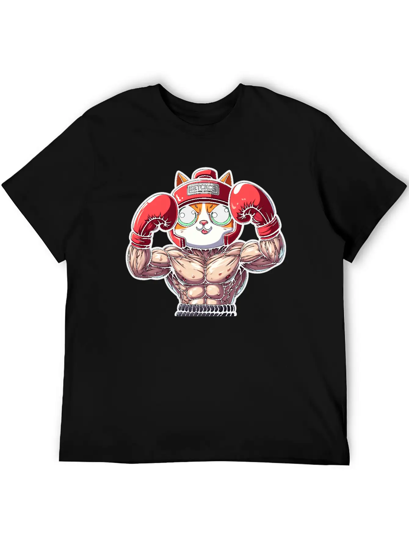 Brave Feline Boxer Defending The Crown Unisex Short Sleeve Soft Cotton T-Shirt – Casual Everyday Wear