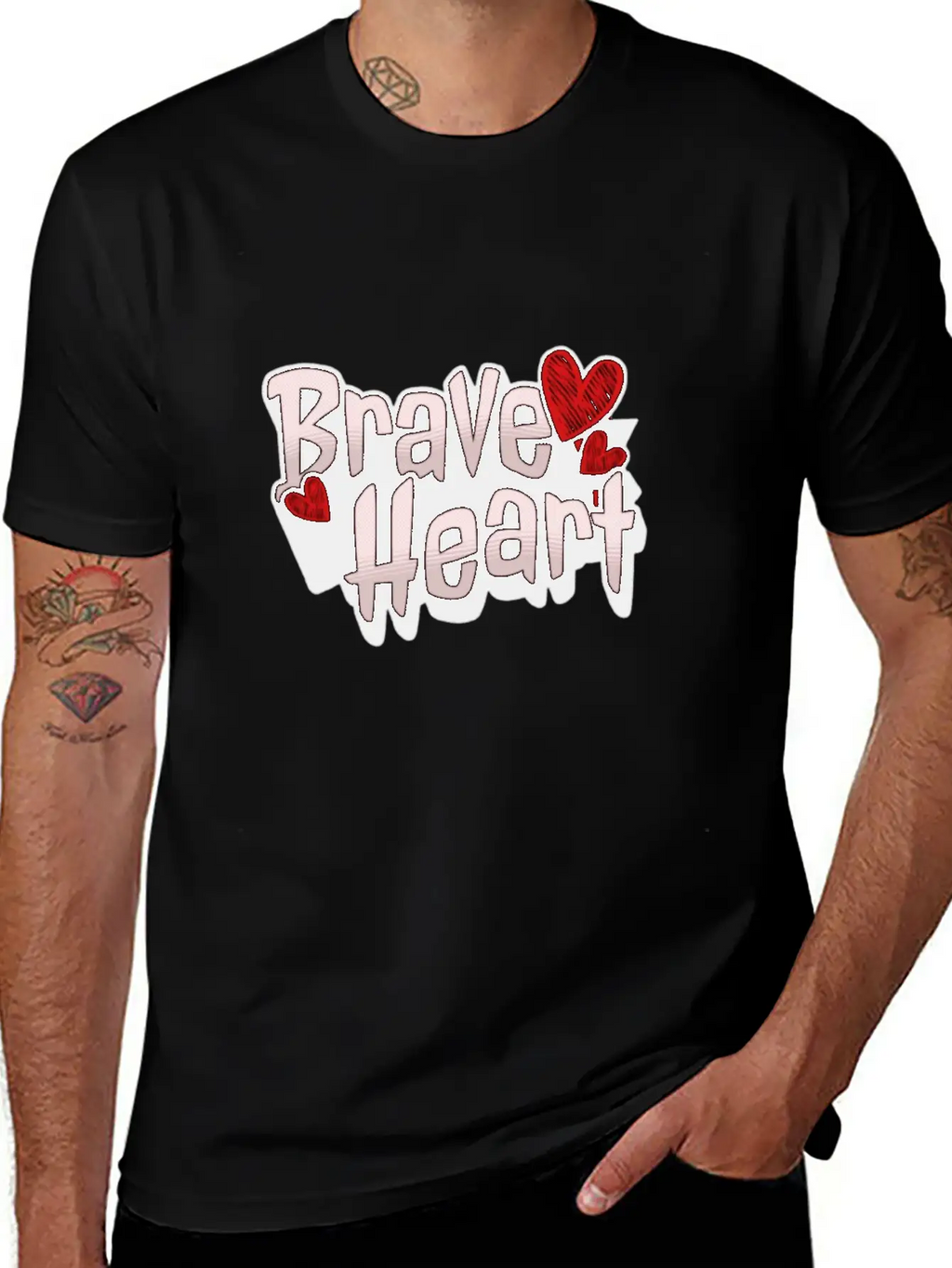 Brave Heart - Courageous Warrior Unisex Short Sleeve Soft Cotton T-Shirt – Casual Everyday Wear